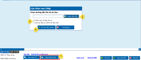 Nạp file dữ liệu đã chuẩn bị vào phần mềm VNPT-BHXH