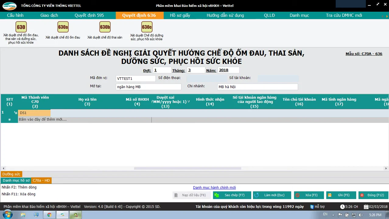 Video Viettel vBHXH: hồ sơ dưỡng sức — bản desktop 2018