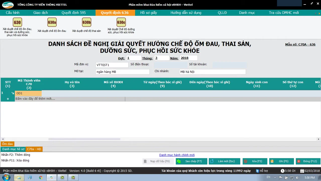 Video Viettel vBHXH: lập hồ sơ ốm đau — bản desktop 2018