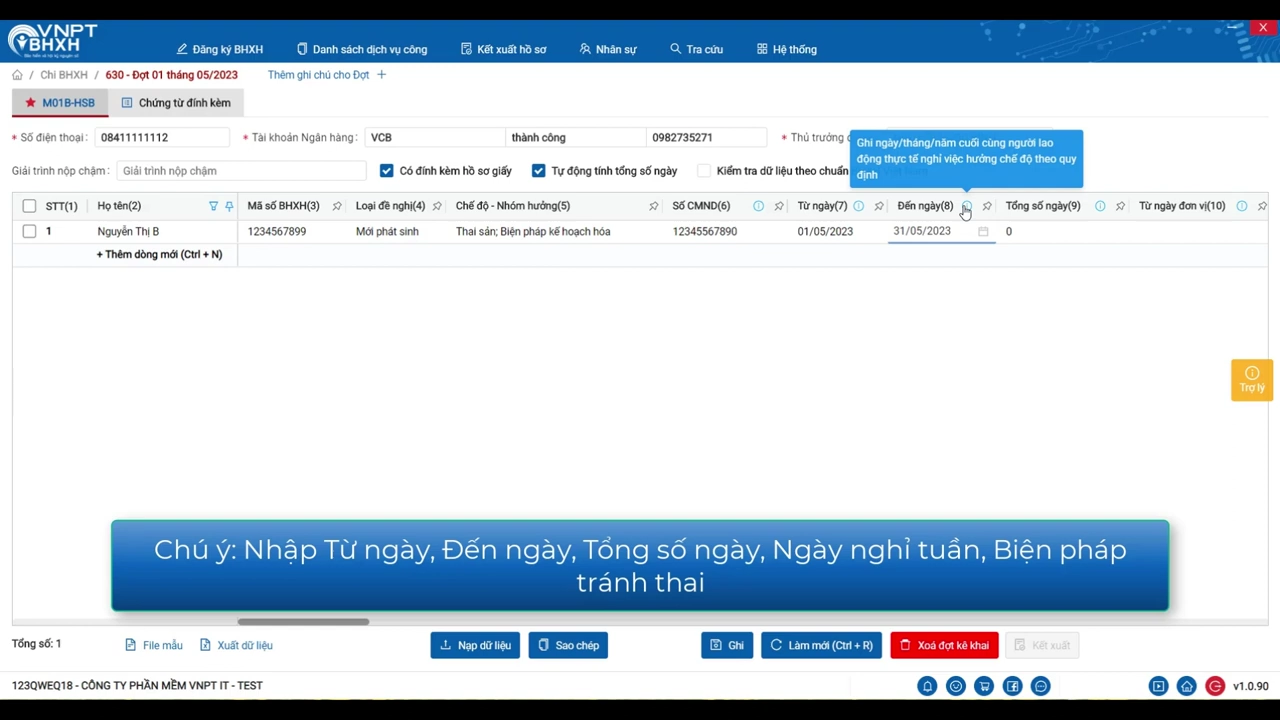 VNPT BHXH 630: Biện pháp kế hoạch hóa