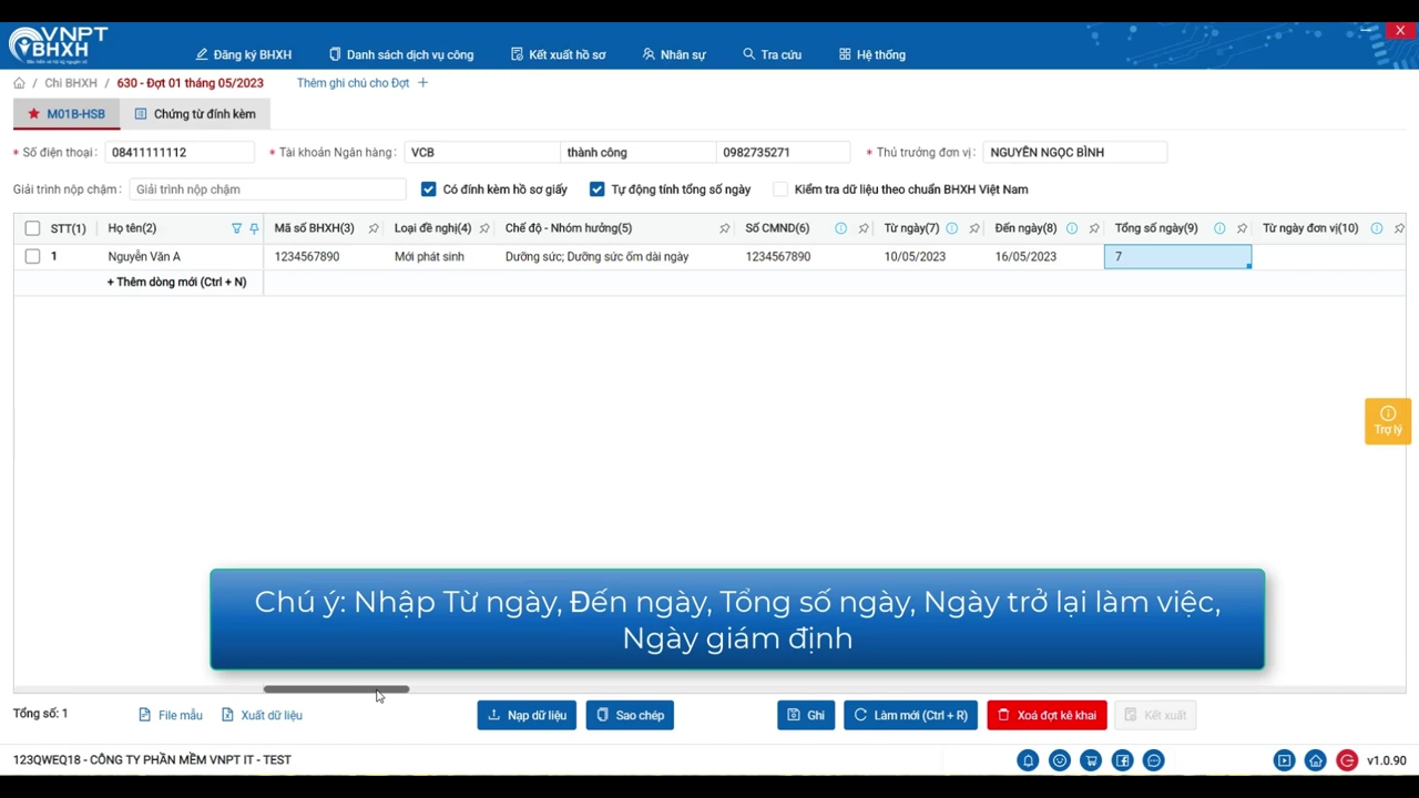 VNPT BHXH 630: Dưỡng sức sau ốm dài ngày