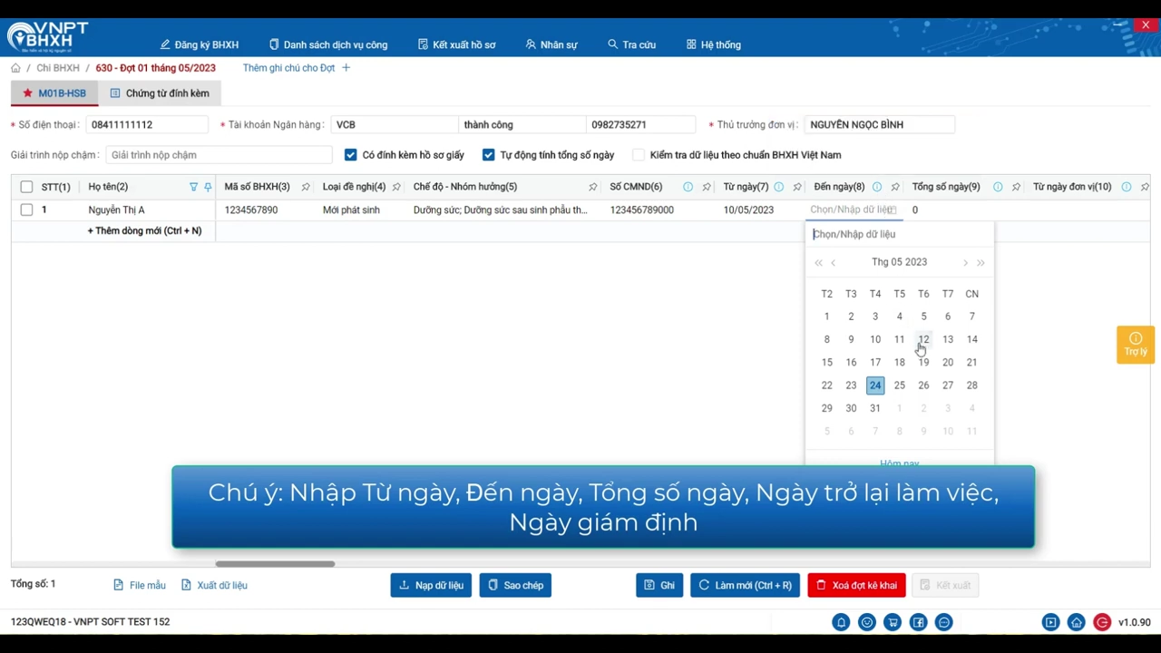 VNPT BHXH 630: Dưỡng sức sau sinh phẫu thuật